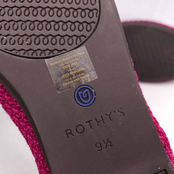 Rothys Casual Slip On Pointed Toe Ballet Flat Womens Size 9.5 Magenta - Picture 8 of 9